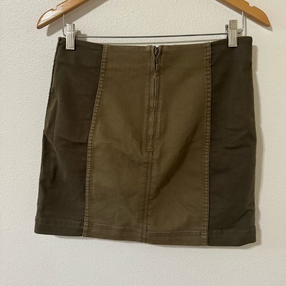 Free People Modern Femme Mini Skirt Brown Colorblock Two Tone Coastal Cowgirl-10 - Picture 3 of 8
